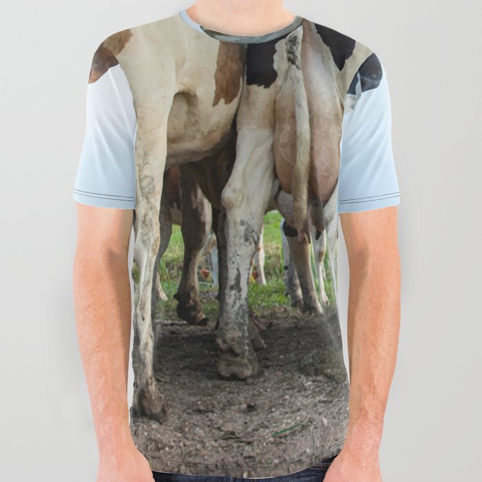 Cow Buttocks Row Butts Udders Herd All Over Graphic Tee