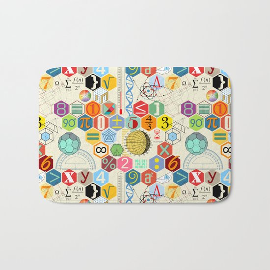 Math in color (little) Bath Mat