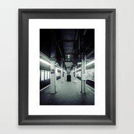 NYC Subway one point perspective Framed Art Print