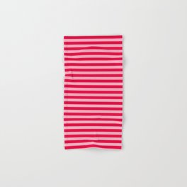 Retro, Beach, Colorful Stripes, Pink and Red Hand & Bath Towel