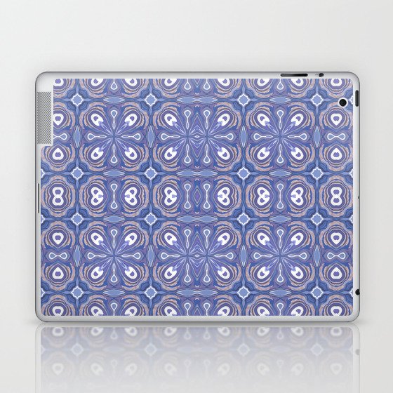 Periwinkle Blue Abstract Floral Pattern Illustration Laptop & iPad Skin