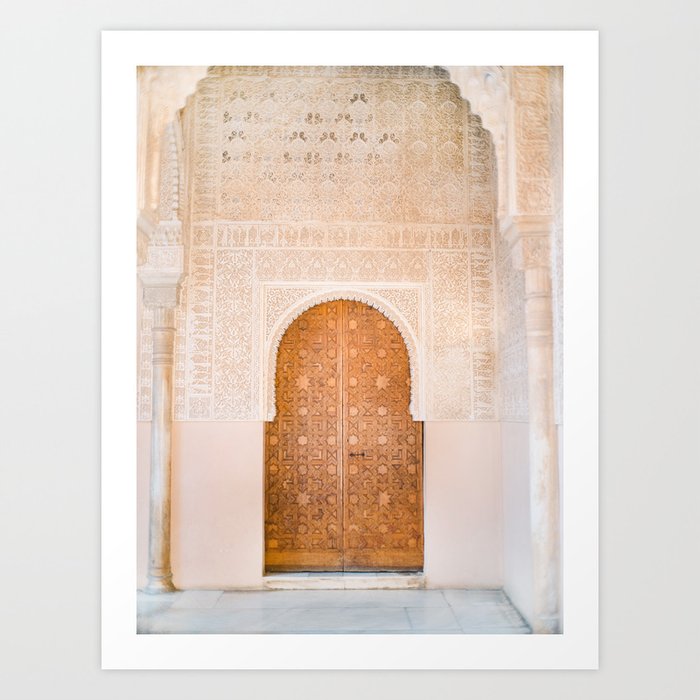 Alhambra door | Granada Spain travel photography | Bright and pastel colored photo art print Art Print