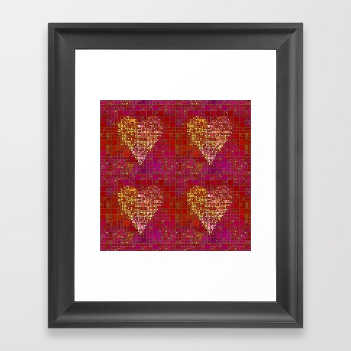 Red Love Heart Tile Art Framed Art Print
