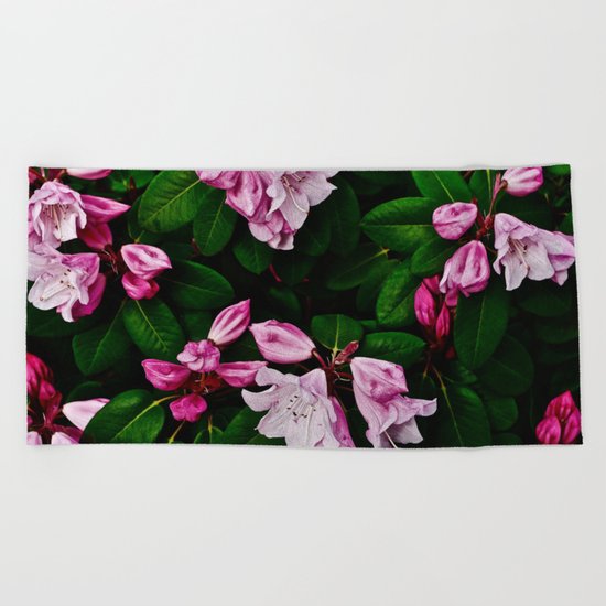 Spring Pink Rhododendron Beach Towel
