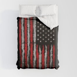 Red & white Grunge American flag Duvet Cover