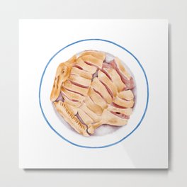 Watercolor Illustration of Chinese Cuisine - Boiled salted duck | 盐水鸭 Metal Print