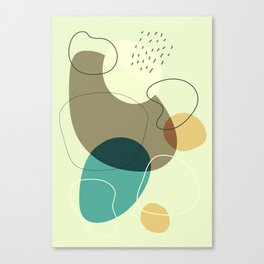 Boho Pebbles - Mint and Sage Canvas Print
