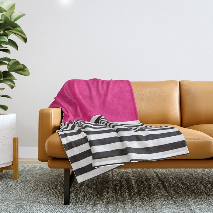 Black and hotsell white pink blanket