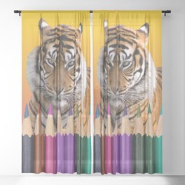 Tiger - Color Pencils Sheer Curtain