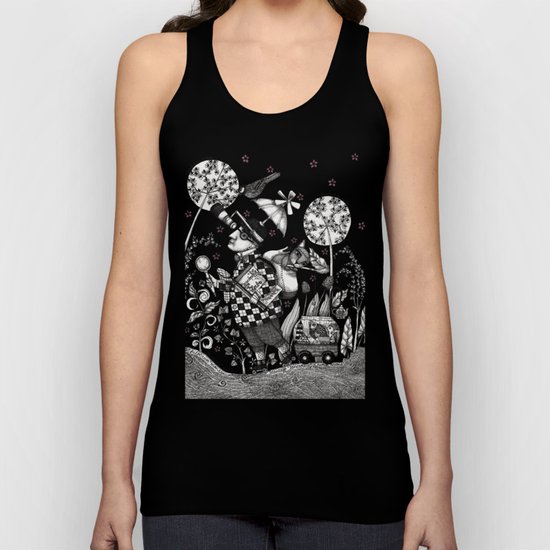 Mr. Hat goes to the Park Unisex Tank Top