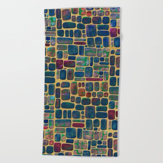 Abstract Tile Mosaic Beach Towel