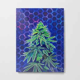 Purple Kush Metal Print | Honeycomb, Cannabis, Marijuana, 420, Ganja, Cbd, Thc, Painting, Weed, Acrylic 