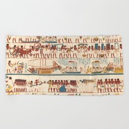 Hieroglyphics Egyptian Pattern Beach Towel
