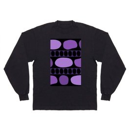Tribal Art Rock Pattern Black Purple Long Sleeve T-shirt