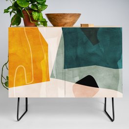 mid century shapes abstract painting 3 Credenza