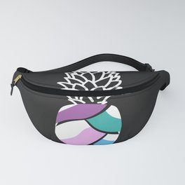 Abstract painting pineapple with black background Fanny Pack