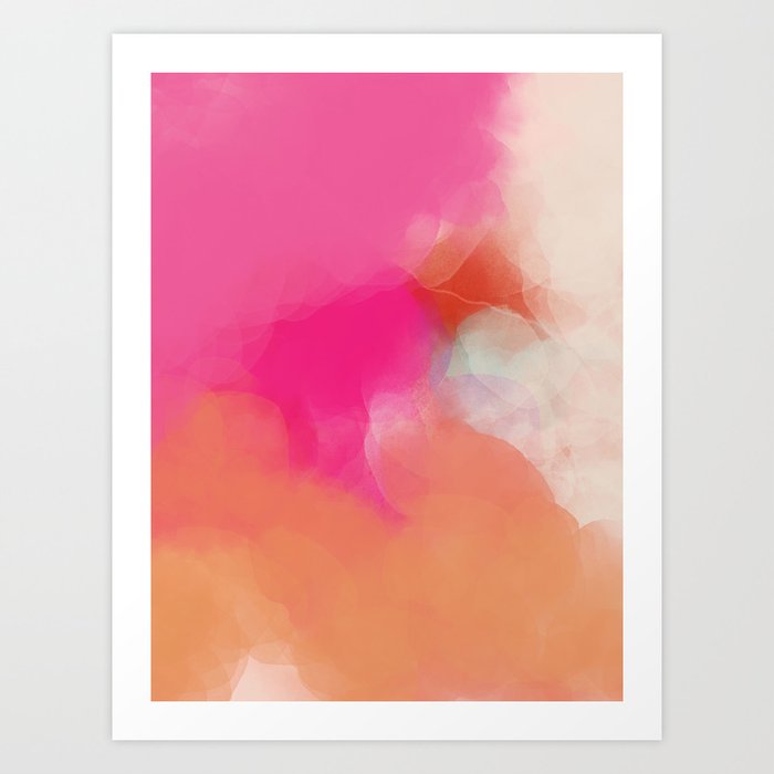 dreamy days in pink peach aquarell Art Print