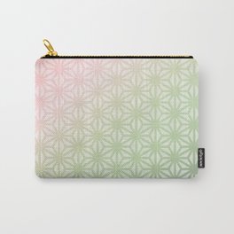 Japanese Asanoha Pattern in Peach Green Gradient Carry-All Pouch