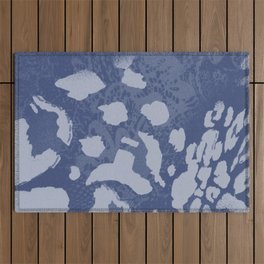 Bold Blue Cheetah Pop - Abstract Textile Animal Print Outdoor Rug