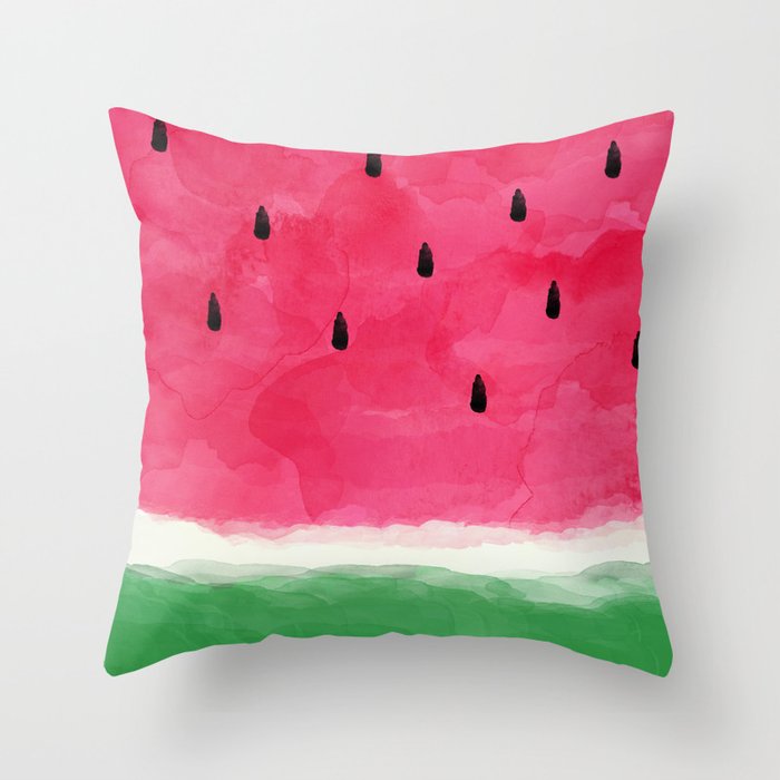 Watermelon Abstract Throw Pillow