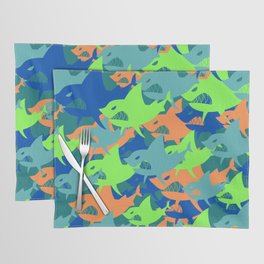 retro colorful shark pattern  Placemat