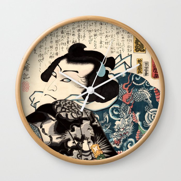 The Gangster Tomigoro (Utagawa Kunisada) Wall Clock
