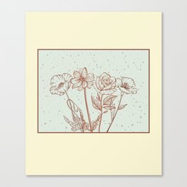  Boho Minimalist Flower Garden Vintage Simple Design Canvas Print