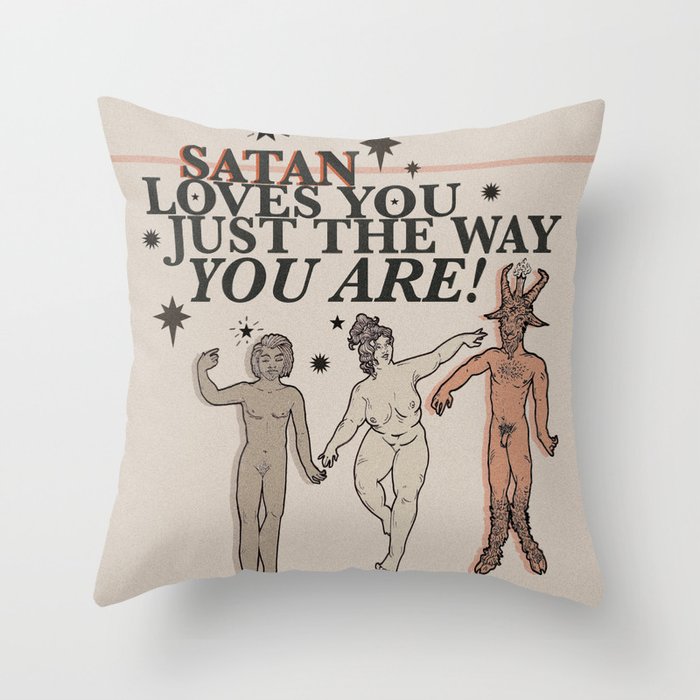 Satan PSA Throw Pillow