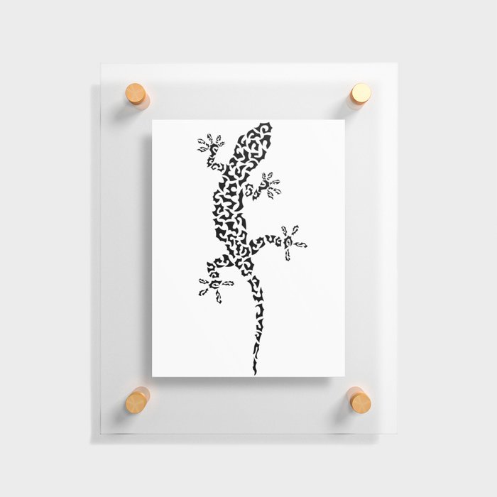 Lizard in shapes Floating Acrylic Print