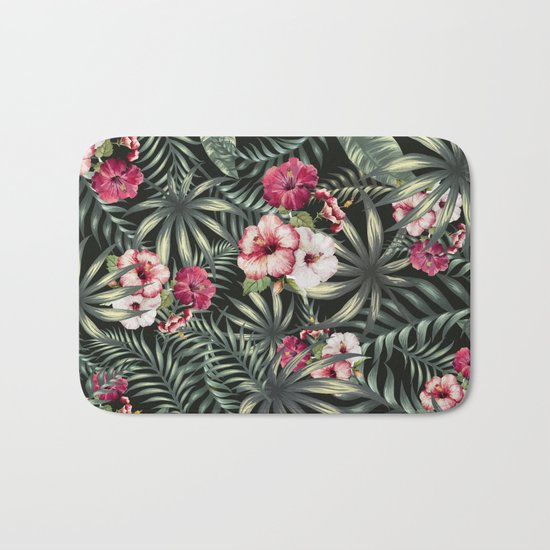 Tropical leave pattern 11.1 Bath Mat