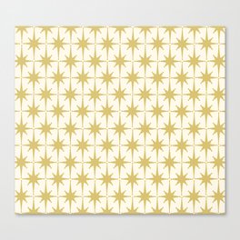 Midcentury Modern Atomic Starburst Pattern in Retro Gold and Cream Tones Canvas Print