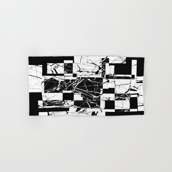 Manipulated Marble - Black and white, abstract, geometric, marble style art Hand & Bath Towel