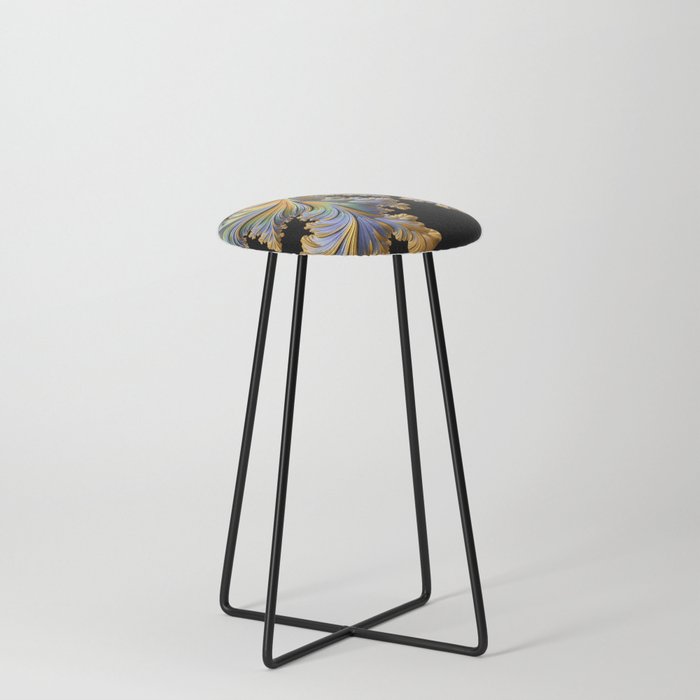 New Growth No1 yellow fractal  Counter Stool