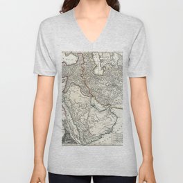 Map of Persia, Arabia and Turkey - Vaugondy - 1753 vintage pictorial map  V Neck T Shirt