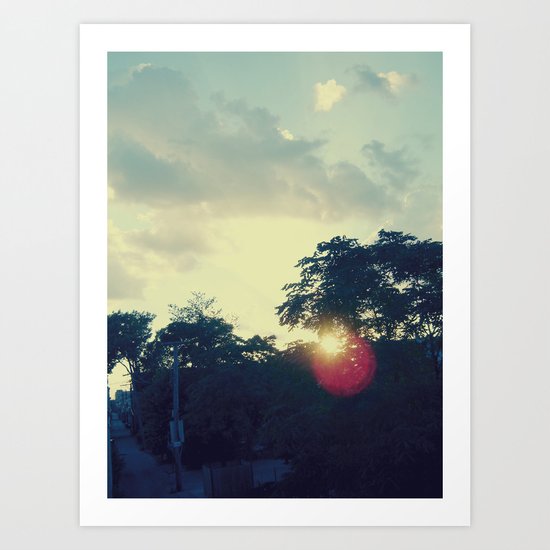 alley at sunset Art Print