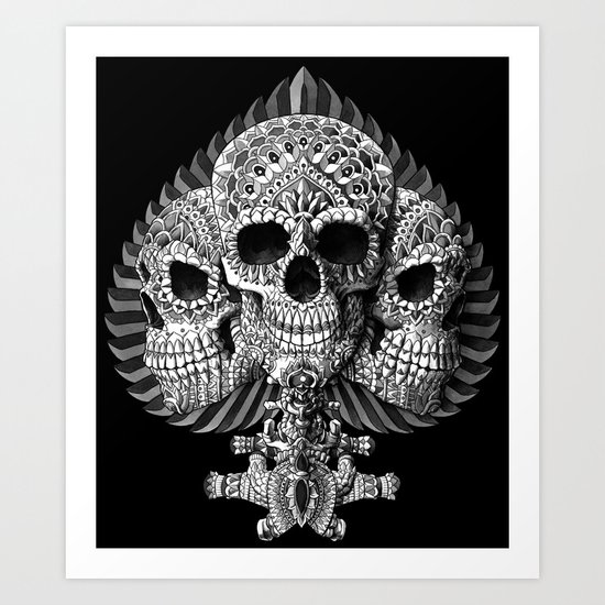 Skull Spade Art Print