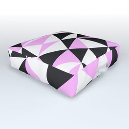 Black and Purple Triangle Pattern Outdoor Floor Cushion