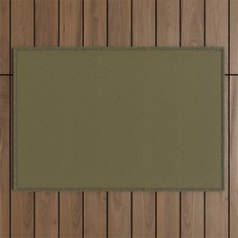 Deep Olive Green Solid Color Accent Shade / Hue Matches Sherwin Williams Palm Leaf SW 7735 Outdoor Rug