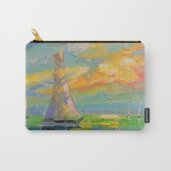 Boat at sunrise Carry-All Pouch