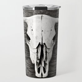 Cow Skull in Black and White Travel Mug
