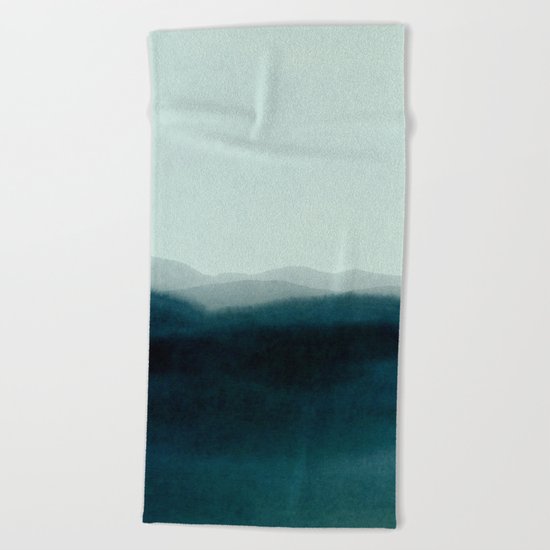morning mist scenery Beach Towel