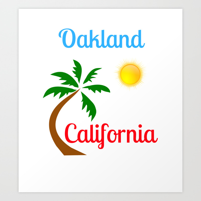 Oakland California Palm Tree And Sun Art Print By Artpics Society6