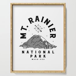 Mt. Rainier National Park Crosshatch Serving Tray