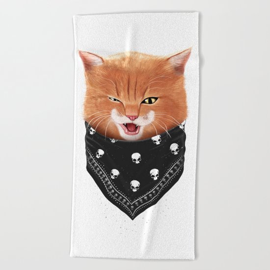 Cheeky cat Beach Towel