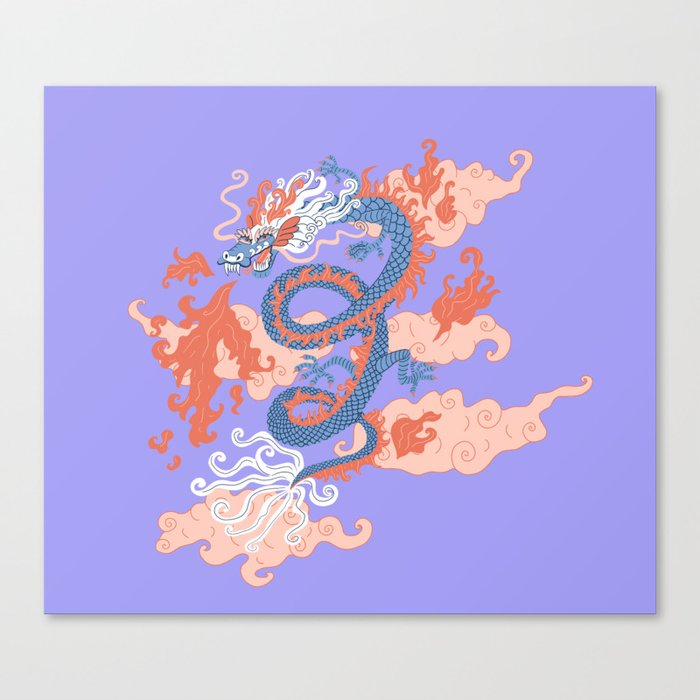oriental dragon print Canvas Print