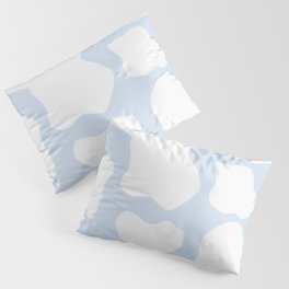 Retro Pastel Blue Kids-Core Cowhide Spots Pillow Sham