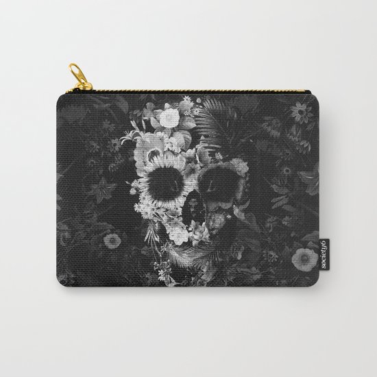 Garden Skull Dark B&W Carry-All Pouch