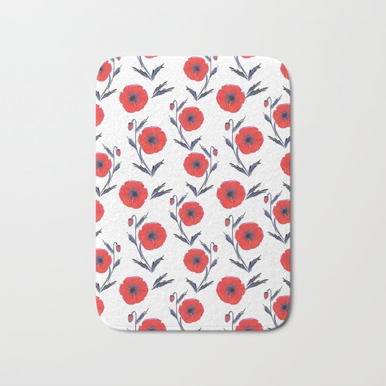 Summer Poppies Bath Mat