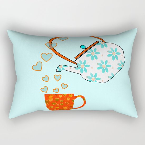Tea Time Love Rectangular Pillow