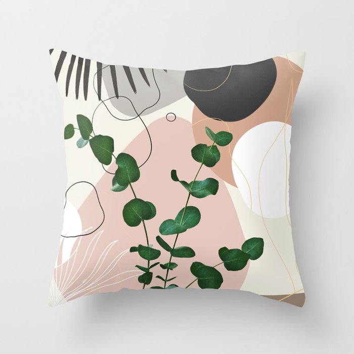 Eucalyptus Fan Palm Finesse #1 #tropical #decor #art #society6 Throw Pillow
